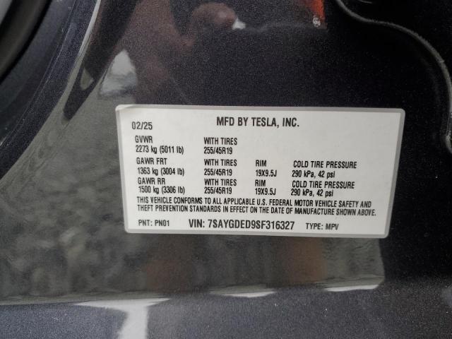 2025 TESLA MODEL Y 7SAYGDED9SF316327