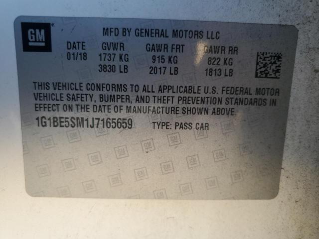 2018 CHEVROLET CRUZE LT 1G1BE5SM1J7165659