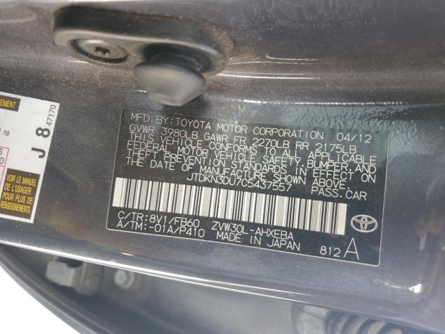 2012 TOYOTA PRIUS - JTDKN3DU7C5437557