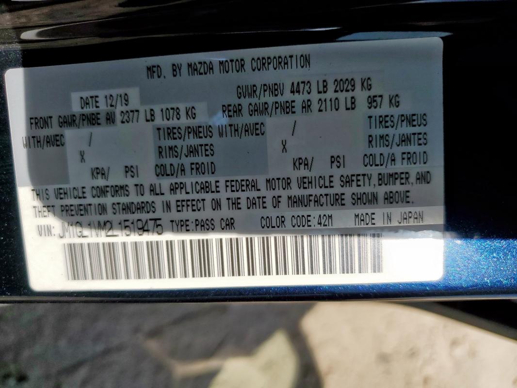 2020 MAZDA 6 TOURING JM1GL1VM2L1519475