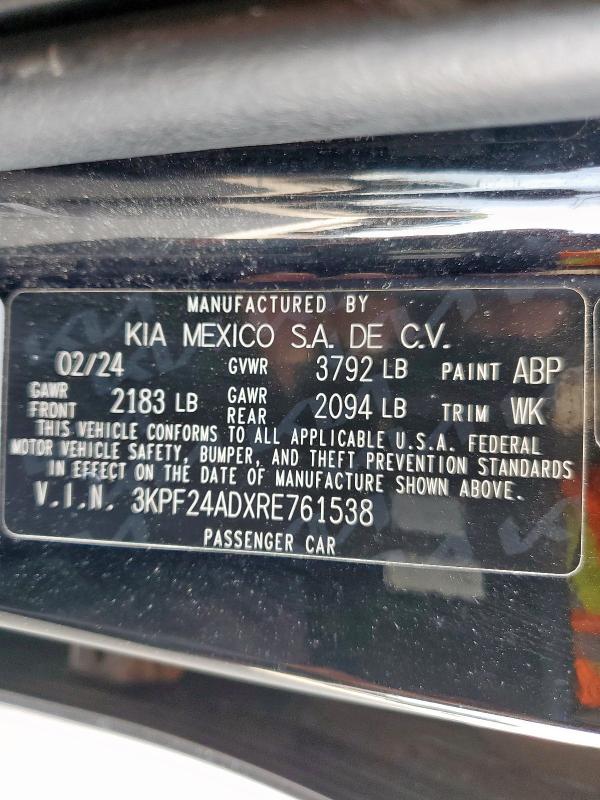 2024 KIA FORTE LX - 3KPF24ADXRE761538
