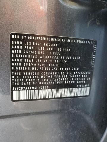 2021 VOLKSWAGEN TIGUAN SE 3VV2B7AXXMM143811