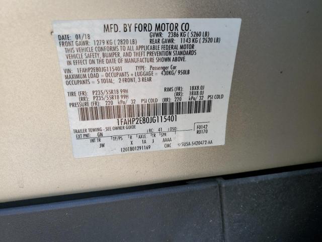2018 FORD TAURUS SEL - 1FAHP2E80JG115401