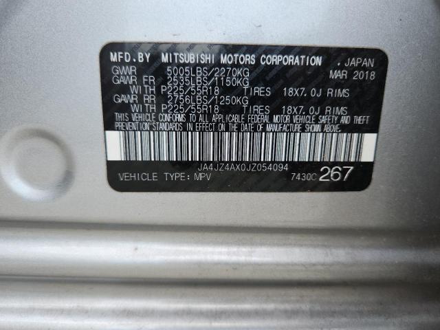 2018 MITSUBISHI OUTLANDER - JA4JZ4AX0JZ054094