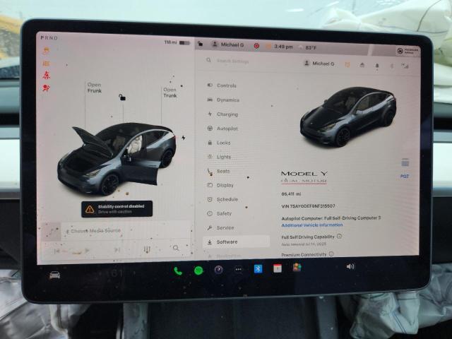 2022 TESLA MODEL Y 7SAYGDEF9NF315507