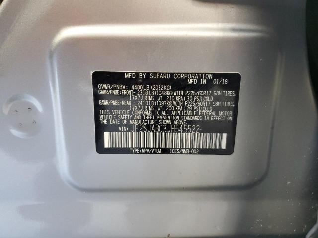 2018 SUBARU FORESTER 2 JF2SJABC3JH545522