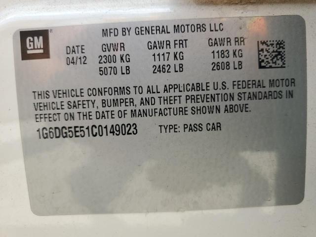 2012 CADILLAC CTS LUXURY - 1G6DG5E51C0149023