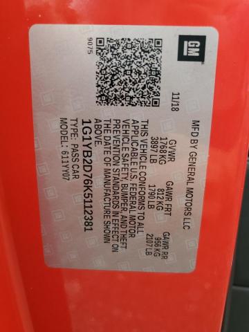 2019 CHEVROLET CORVETTE S - 1G1YB2D76K5112381