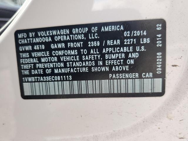 2014 VOLKSWAGEN PASSAT SE - 1VWBT7A33EC081113