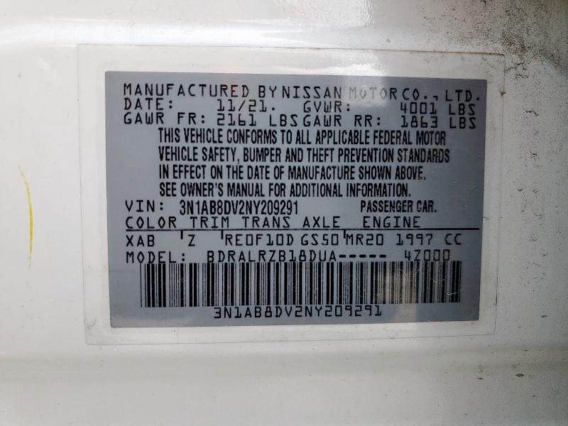 2022 NISSAN SENTRA SR 3N1AB8DV2NY209291