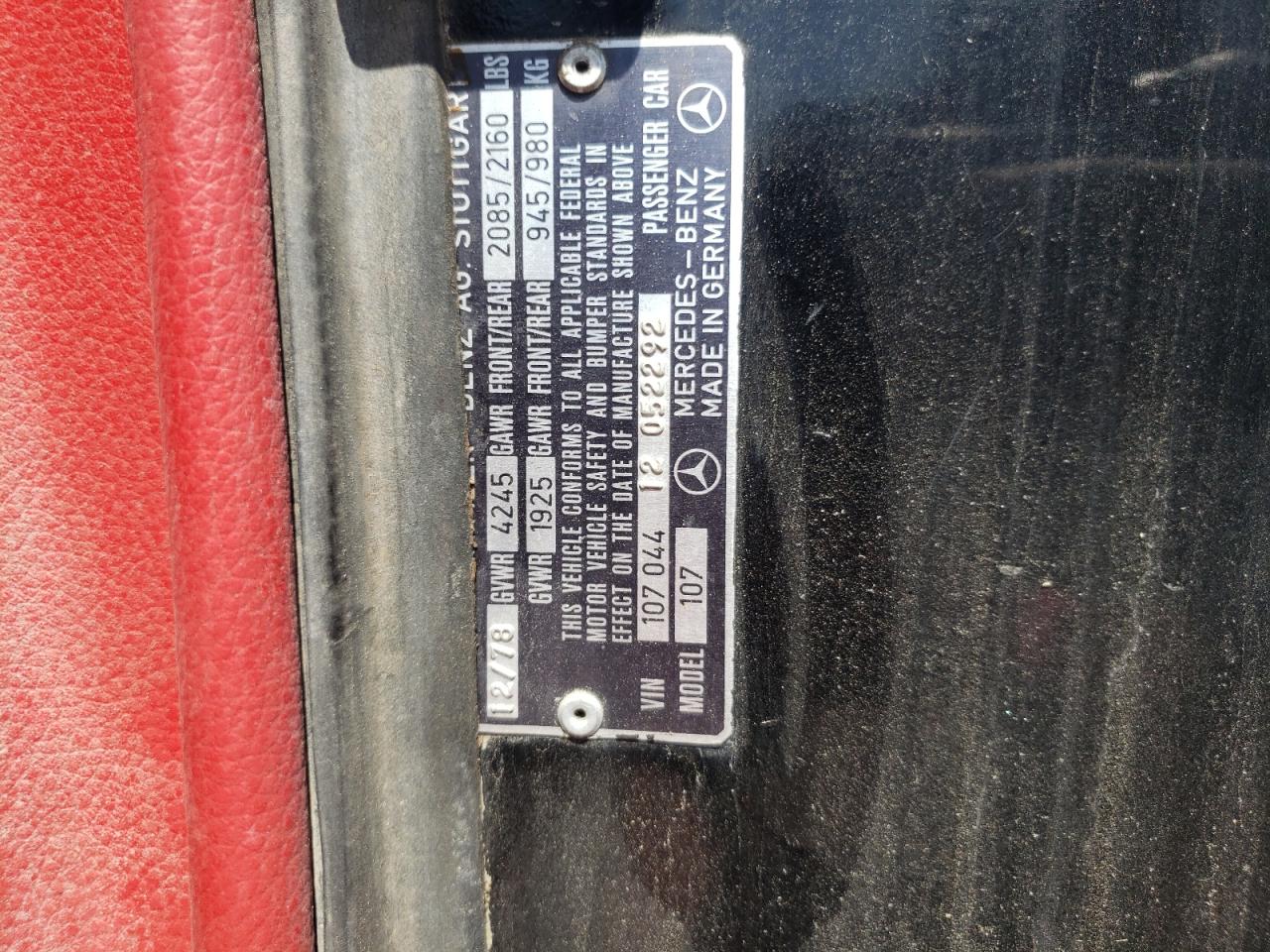 Lot #3199783494 1979 MERCEDES-BENZ 450 SL