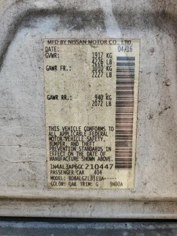 2016 NISSAN ALTIMA 2.5 1N4AL3AP6GC210447