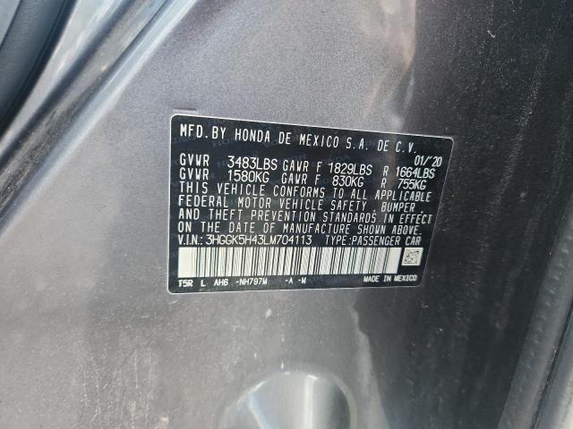 2020 HONDA FIT LX 3HGGK5H43LM704113