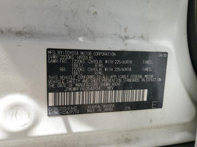 2020 TOYOTA RAV4 LIMITED JTMDWRFVXLD546924