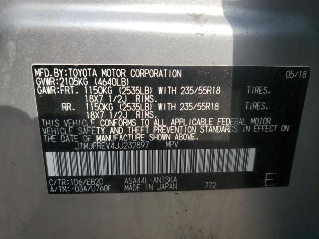 2018 TOYOTA RAV4 SE JTMJFREV4JJ232897