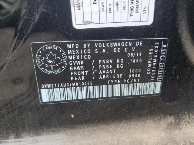 2015 VOLKSWAGEN GOLF 3VW217AU3FM010265