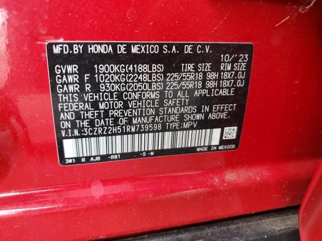 2024 HONDA HR-V SPORT 3CZRZ2H51RM739598
