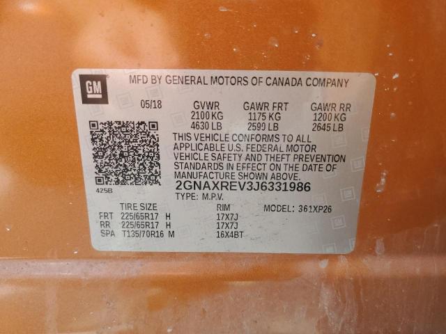 2018 CHEVROLET EQUINOX LS 2GNAXREV3J6331986