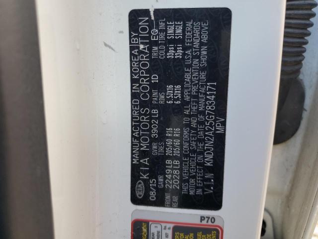 2016 KIA SOUL KNDJN2A25G7834171