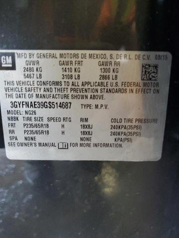 2016 CADILLAC SRX 3GYFNAE39GS514687
