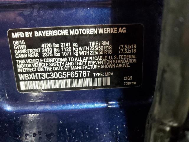 2016 BMW X1 XDRIVE2 WBXHT3C30G5F65787