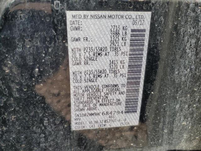 2017 NISSAN PATHFINDER 5N1DR2MM9HC684794