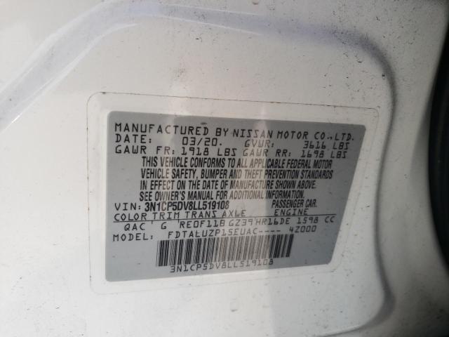2020 NISSAN KICKS SR 3N1CP5DV8LL519108