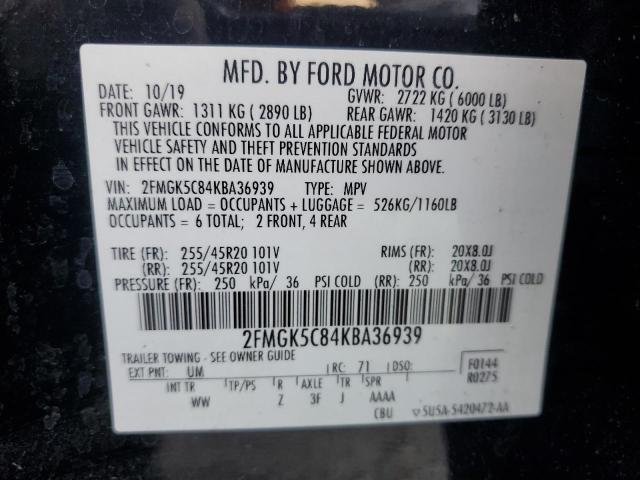 2019 FORD FLEX SEL - 2FMGK5C84KBA36939