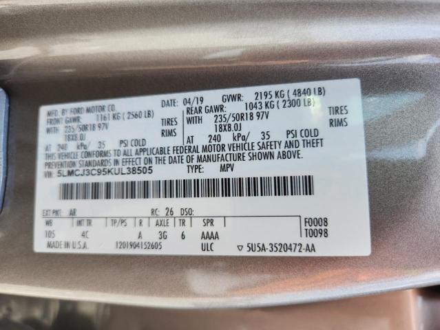 2019 LINCOLN MKC RESERV 5LMCJ3C95KUL38505