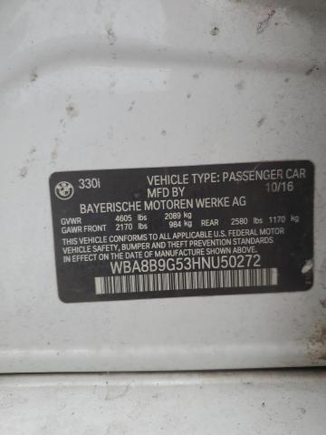 2017 BMW 330 I WBA8B9G53HNU50272