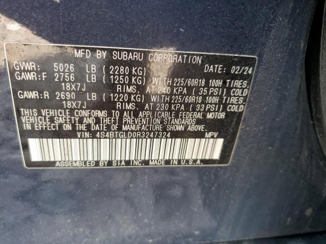 2024 SUBARU OUTBACK ON 4S4BTGLD0R3247324