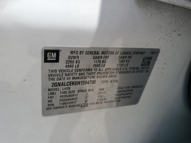 2017 CHEVROLET EQUINOX LT - 2GNALCEK6H1594706
