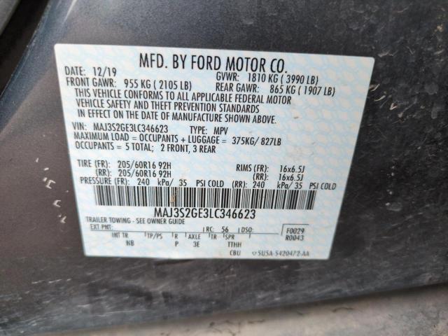 2020 FORD ECOSPORT S MAJ3S2GE3LC346623