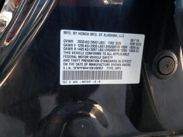 2016 HONDA PILOT EX - 5FNYF6H41GB108957