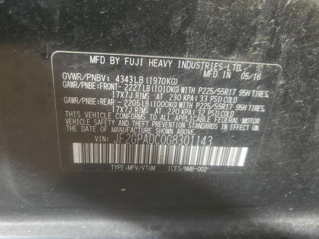 2016 SUBARU CROSSTREK JF2GPADC0G8301143