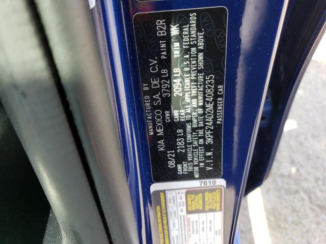 2021 KIA FORTE FE 3KPF24AD2ME408235