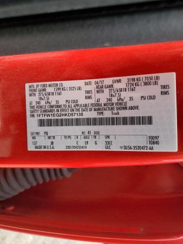 2017 FORD F150 SUPER 1FTFW1EG2HKD57135