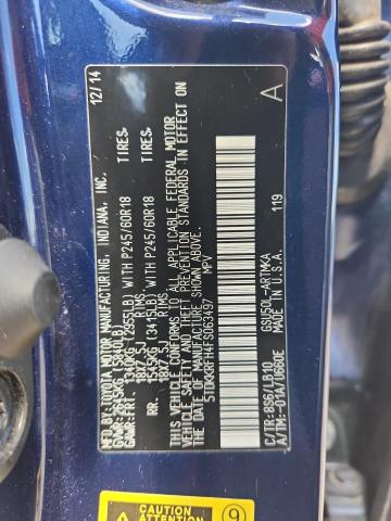 2015 TOYOTA HIGHLANDER XLE 5TDKKRFH4FS063497