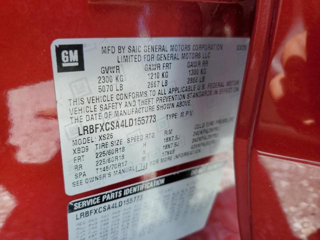 2020 BUICK ENVISION E LRBFXCSA4LD155773