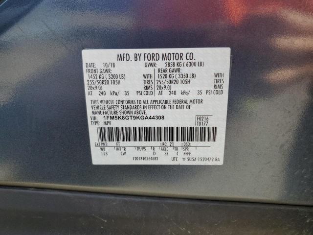 2019 FORD EXPLORER S 1FM5K8GT9KGA44308
