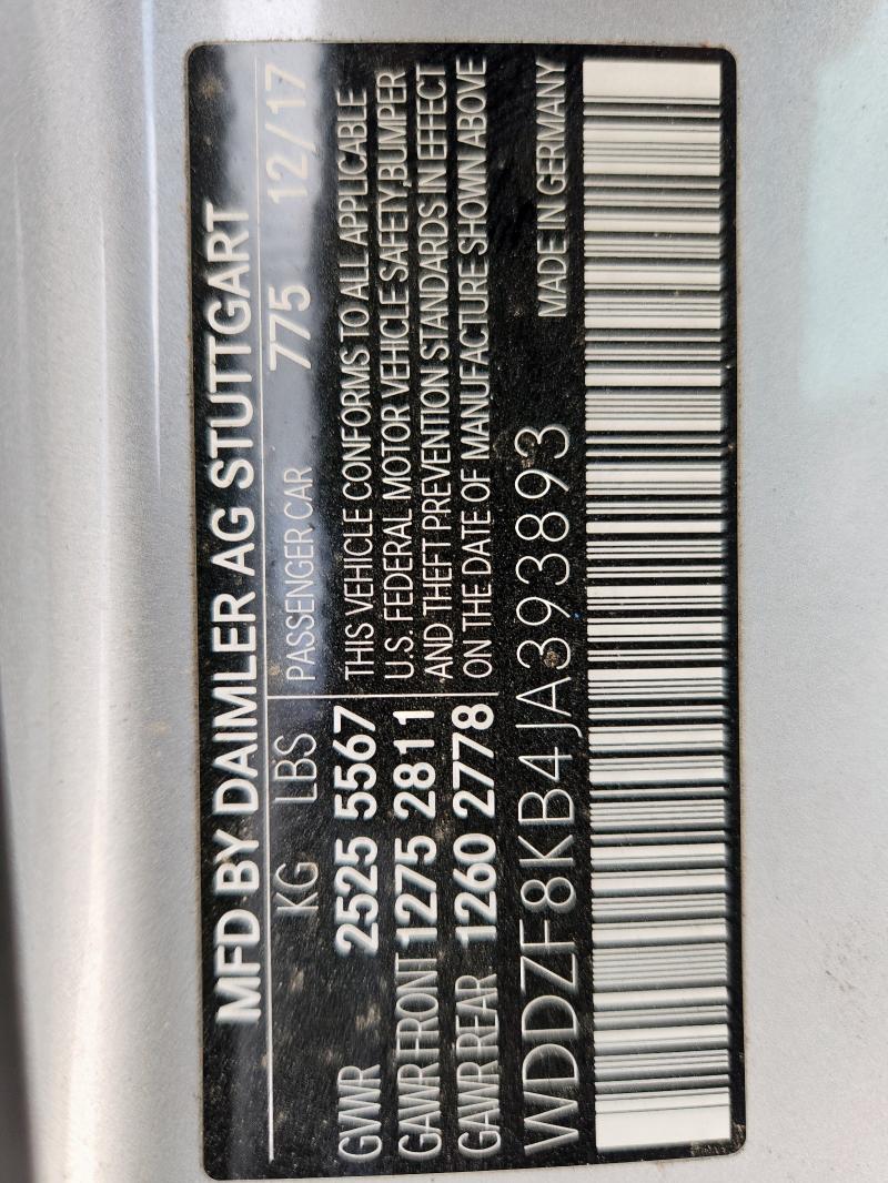 2018 MERCEDES-BENZ E 63 AMG-S WDDZF8KB4JA393893