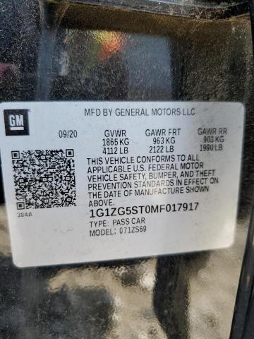 2021 CHEVROLET MALIBU RS - 1G1ZG5ST0MF017917