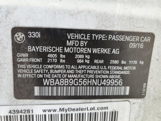 2017 BMW 330 I - WBA8B9G56HNU49956