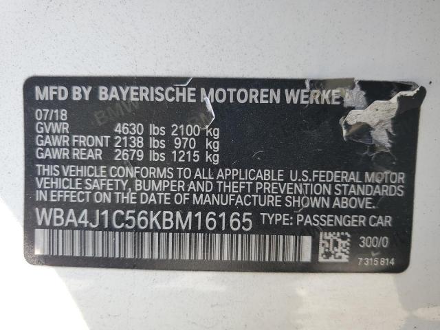 2019 BMW 430I GRAN WBA4J1C56KBM16165