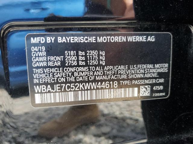 2019 BMW 540 XI WBAJE7C52KWW44618
