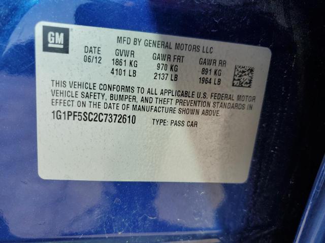 2012 CHEVROLET CRUZE LT - 1G1PF5SC2C7372610