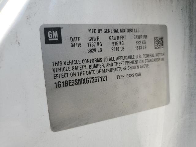 2016 CHEVROLET CRUZE LT 1G1BE5SMXG7257121