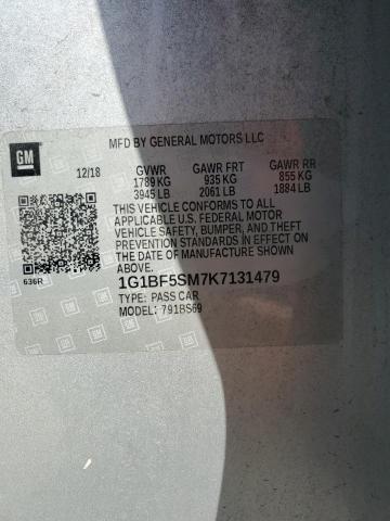 2019 CHEVROLET CRUZE PREM 1G1BF5SM7K7131479