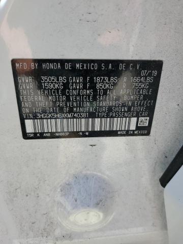2019 HONDA FIT SPORT 3HGGK5H6XKM740381