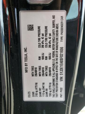 2025 TESLA MODEL 3 5YJ3E1EA8SF021656